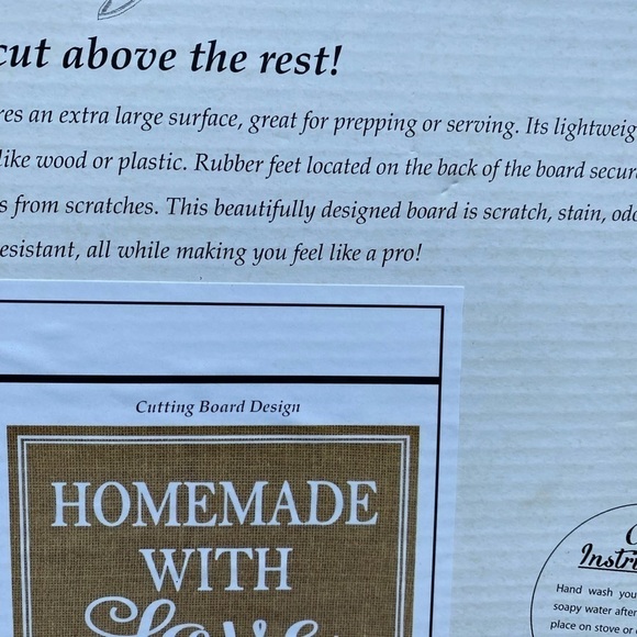 GLASS CUTTING BOARD 16x12 says HAPPY EVERYTHINg - Picture 10 of 12